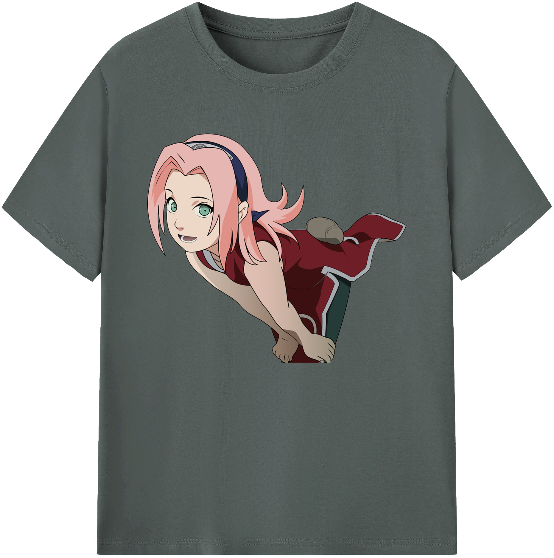 （画像用） NARUTO -ナルト- 春野サクラ Haruno Sakura 綿100％ メンズ半袖Tシャツ｜肌触りやわらか＆通気性